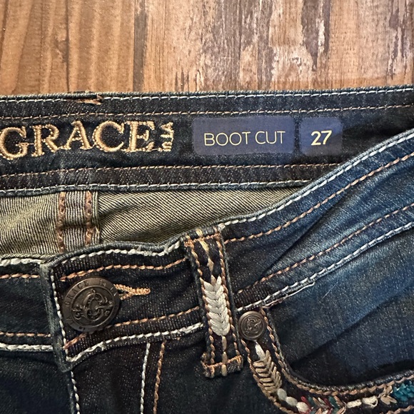 Vintage Grace in L.A. Dark Blue Y2K Bootcut Jeans - Picture 4 of 8